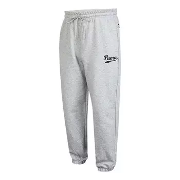 Брюки logo fleece pants 'grey' Puma, серый