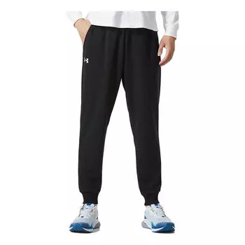 Брюки logo fleece sweatpants 'black' Under Armour, черный