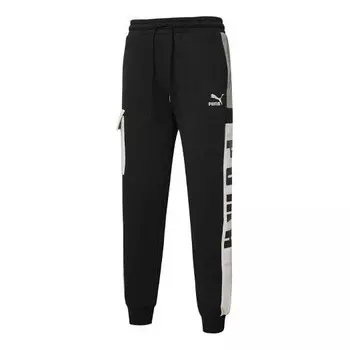 Брюки logo retro cargo pants 'black' Puma, черный