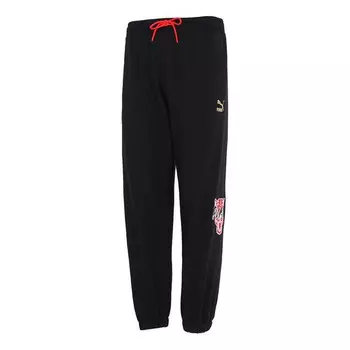 Брюки logo sweatpants 'black' Puma, черный