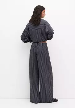 Брюки LOOSE-FITTING STRIPED PULL&BEAR, синий