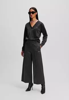 Брюки LUREX CULOTTES KARL LAGERFELD, черный металлик