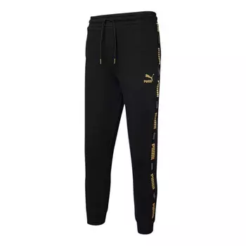 Брюки luxe sweatpants 'black' Puma, черный