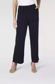 Брюки MAC 3/4 "CHIARA CROPPED", с широкими прямыми штанинами, синий