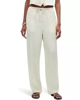 Брюки Madewell Pintucked Slim Pull-On Pants in Satin, цвет Cake Batter