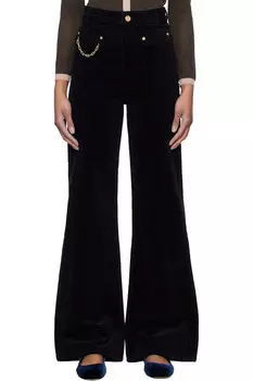 Брюки Magny из вельвета Ganni, черный