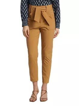 Брюки Mahary Veronica Beard с поясом и высокой талией, свтло-коричневый