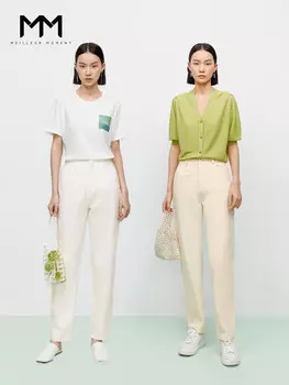 Брюки Mai Meng из чистого хлопка, кремовый