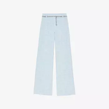 Брюки Maje средней посадки из твида с поясом, синий