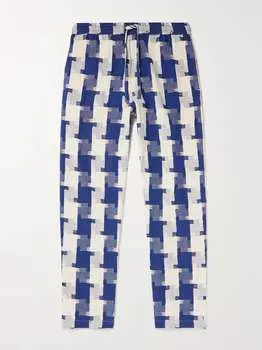 Брюки Malibu прямого кроя из органического хлопка и жаккарда с кулиской Smr Days, синий