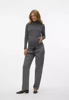 Брюки MAMALICIOUS, серый деним