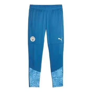 Брюки manchester city football training sweatpants 'lake blue' Puma, синий