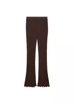 Брюки MANGO Flared Pants Marylin, коричневый