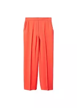 Брюки MANGO Loose fit Pleated Pants Iguana, цвет grenadine