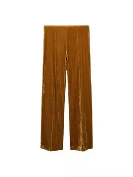 Брюки MANGO Loose fit Pleated Pants Julio, коричневый