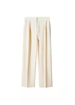 Брюки MANGO Regular Pleated Pants Ela, нюд