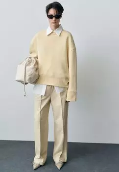 Брюки Mango, слоновая кость