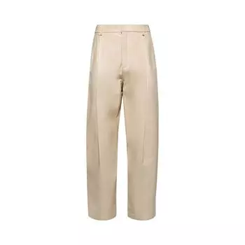 Брюки Marni Pleated Wide Leg Trousers 'Limestone', желто-коричневый
