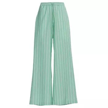 Брюки Marni Striped Drawstring, зеленый