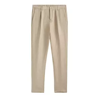 Брюки Massimo Dutti 100% Linen Darted, бежевый