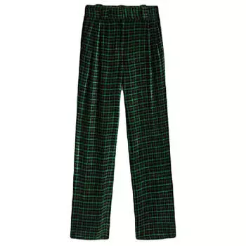 Брюки Massimo Dutti Check Suit Studio, зеленый