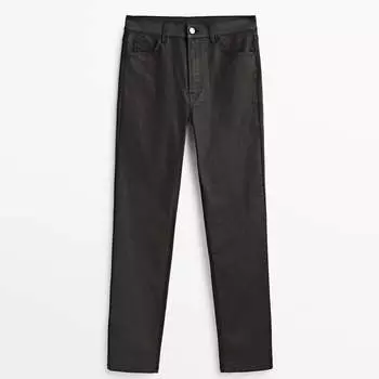 Брюки Massimo Dutti High-waist Straight-leg, черный