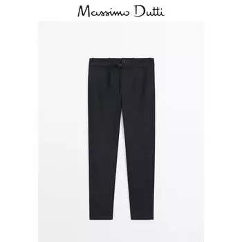 Брюки Massimo Dutti хлопковые, темно-синий