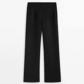 Брюки Massimo Dutti Linen Suit With Seams - Limited Edition, черный
