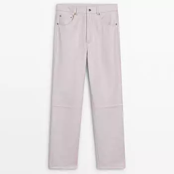 Брюки Massimo Dutti Nappa Leather Studio, светло-розовый