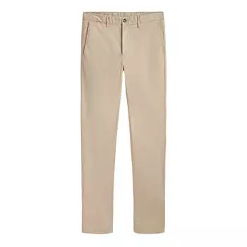 Брюки Massimo Dutti Slim Fit Cotton Blend, бежевый