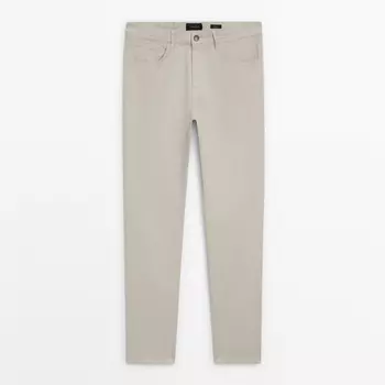 Брюки Massimo Dutti Slim Fit Denim, кремовый