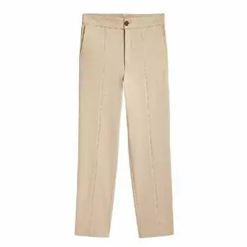 Брюки Massimo Dutti Slim Fit With Central Seam, бежевый