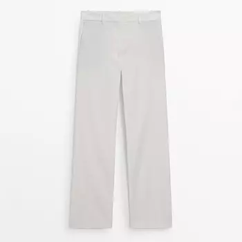 Брюки Massimo Dutti Straight-fit, белый