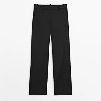 Брюки Massimo Dutti Straight-fit, черный