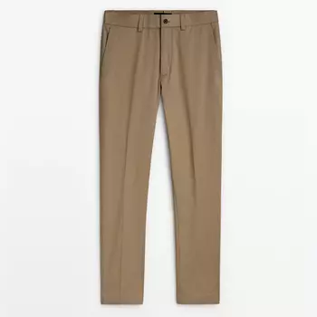 Брюки Massimo Dutti Straight-fit - Studio, светло-коричневый