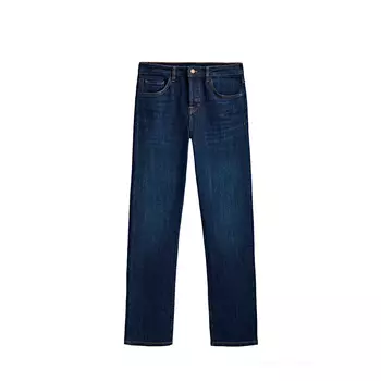 Брюки Massimo Dutti Straight Mid-Waist Jeans, темно-синий