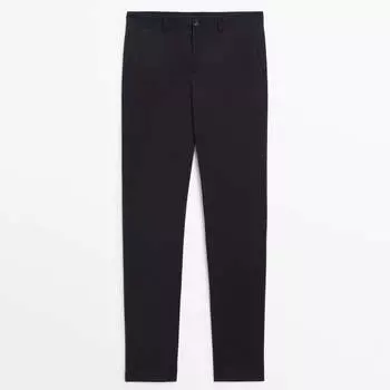 Брюки Massimo Dutti Tapered Fit Chino, темно-синий