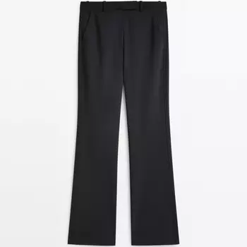 Брюки Massimo Dutti Technical Flared, темно-синий