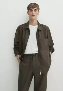 Брюки Massimo Dutti, темно-зеленые