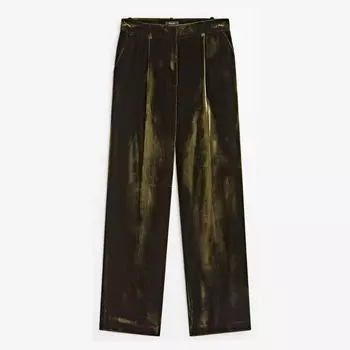 Брюки Massimo Dutti Velvet Darted Suit, оливковый