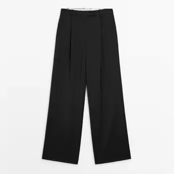 Брюки Massimo Dutti Wide-leg Darted Suit, красный