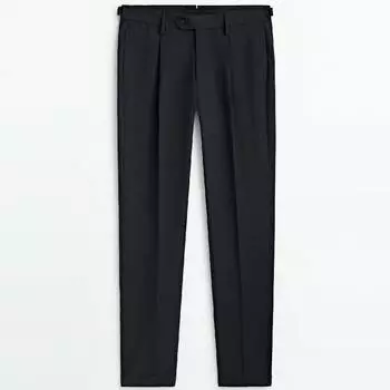 Брюки Massimo Dutti Wool And Cotton, темно-синий
