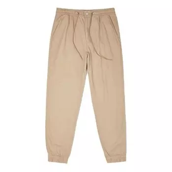 Брюки men's solid color woven casual cargo bundle feet long pants/trousers khaki Converse, хаки