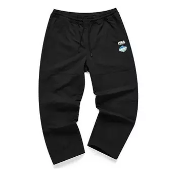 Брюки mesh panel loose fit casual woven pants 'black' Fila Fusion, черный