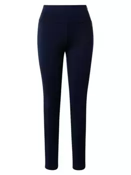 Брюки Meva из смеси шерсти и хлопка Akris Punto, темно-синий