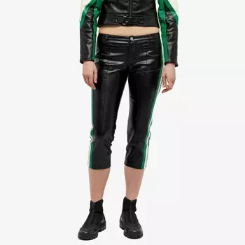 Брюки Miaou Faux Leather Capri, черный/зеленый/белый