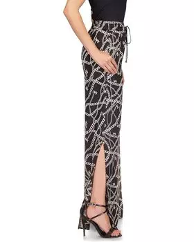 Брюки Michael Kors Chain High Slit Pants, черный