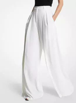 Брюки Michael Kors Double Crepe Sable Wide-Leg, белый