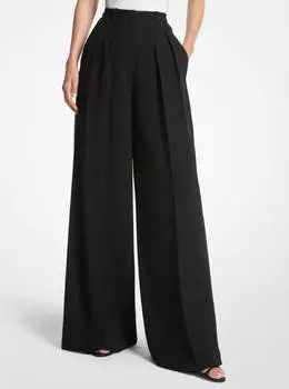 Брюки Michael Kors Double Crepe Sable Wide-Leg, черный