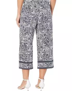 Брюки Michael Kors Petite Paisley Border Pants, цвет Midnight Blue